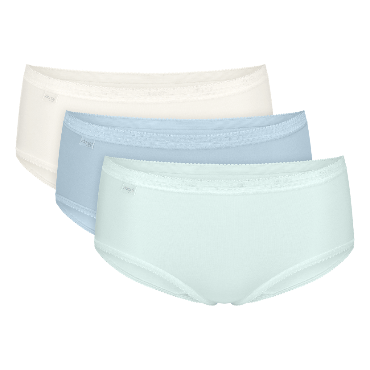 Sloggi Basic+ 3-Pack midi trusse, multi - 10107163 - M033 - Medium Grey Melange