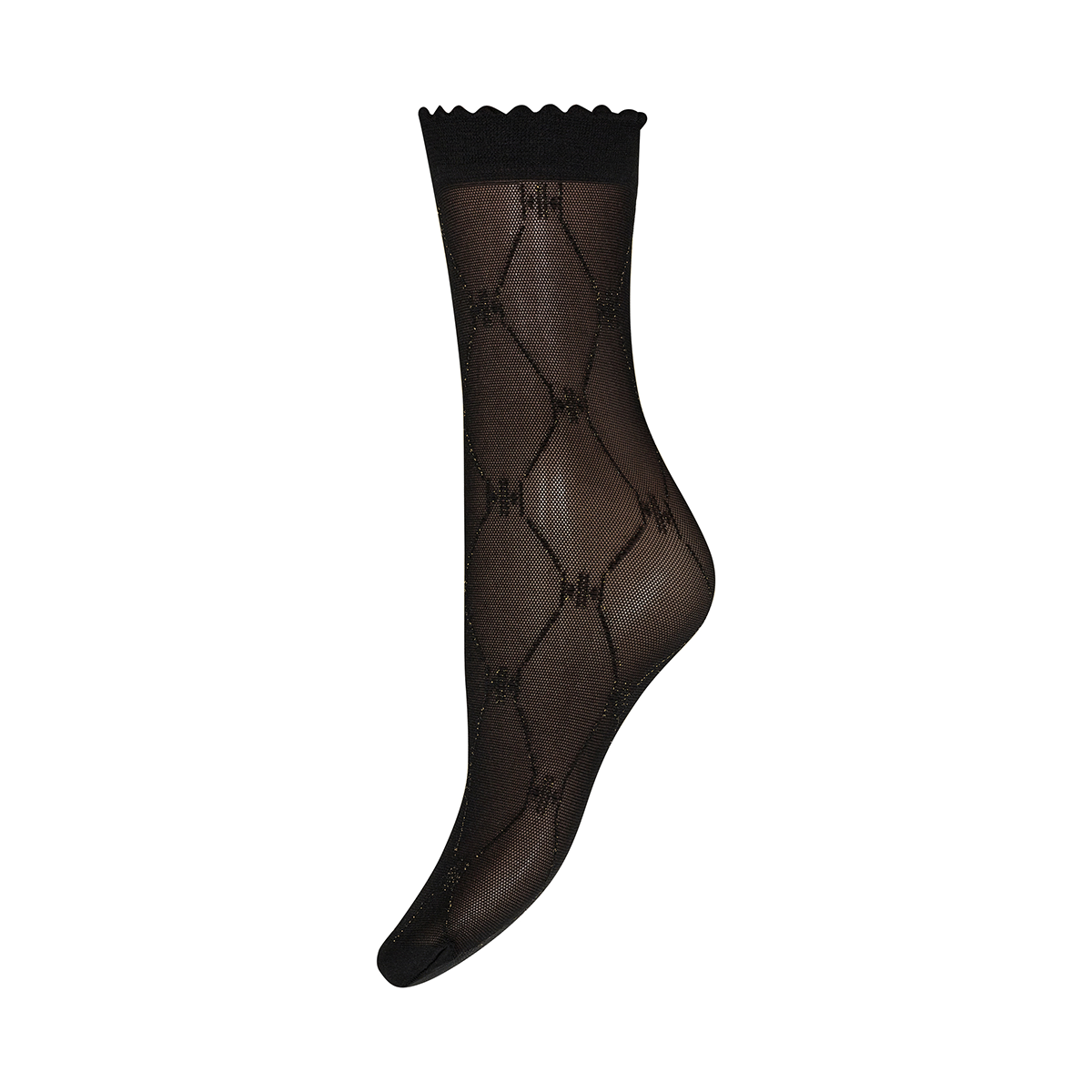 Hype The Detail Ankle w/lurex 25Den strømper, sort - 3-21051-75 - 1102 - Golden