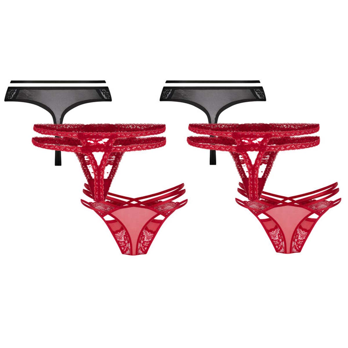 Hunkemöller 6-pak g-streng, multi - 305937 - Chili Pepper - Chili pepper