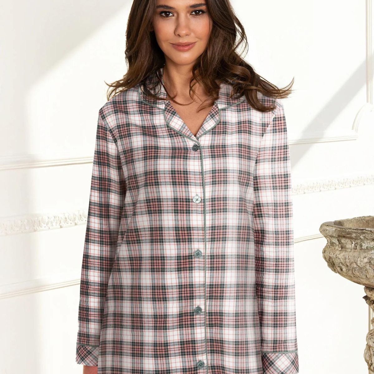 Lady Avenue Cotton Flannel - Army/Terracotta - 83-1185-361