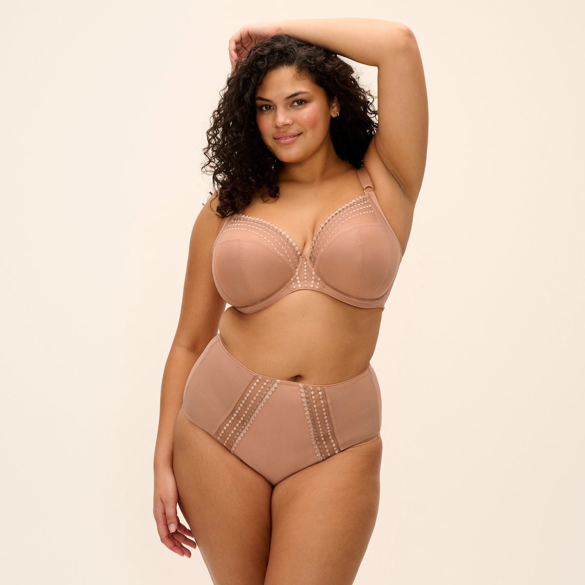 Elomi Matilda plunge BH, beige - EL8900 - CAT - Cafe Au Lait