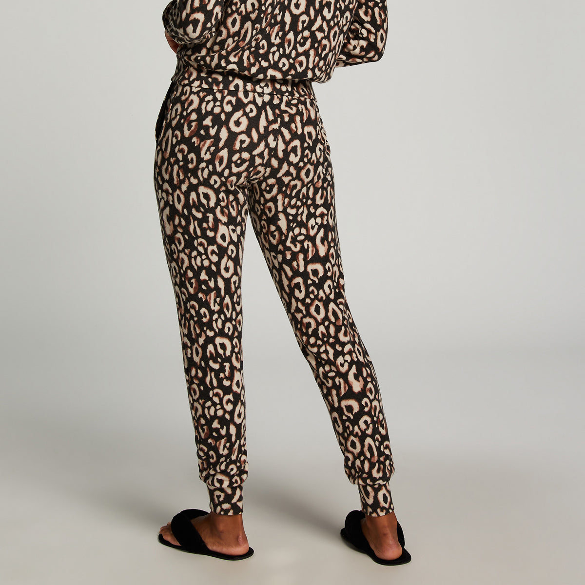 Hunkemöller Brushed Jersey Leopard - Black - 203204-BLACK