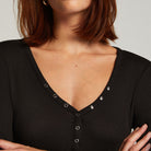 Hunkemöller Waffle Henley - Black - 205123-Black