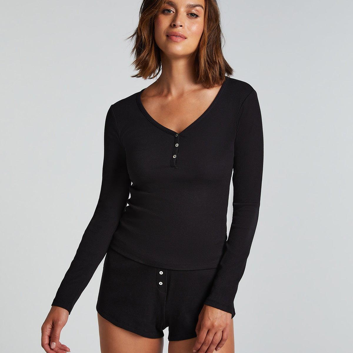 Hunkemöller Short Rib - Caviar - 206607-Caviar