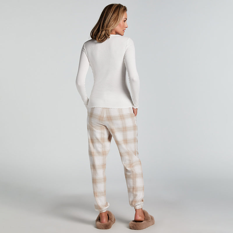 Hunkemöller Flannel Check - Simply Taupe - 300663-Simply Taupe