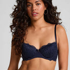 Hunkemöller Marine BH med vattering, blå - 303400 - Peacoat - Peacoat