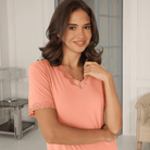 Lady Avenue Bamboo natkjole, orange - 51-50516 - 369 - Soft Coral