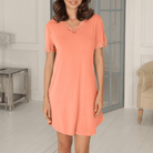 Lady Avenue Bamboo natkjole, orange - 51-50516 - 369 - Soft Coral