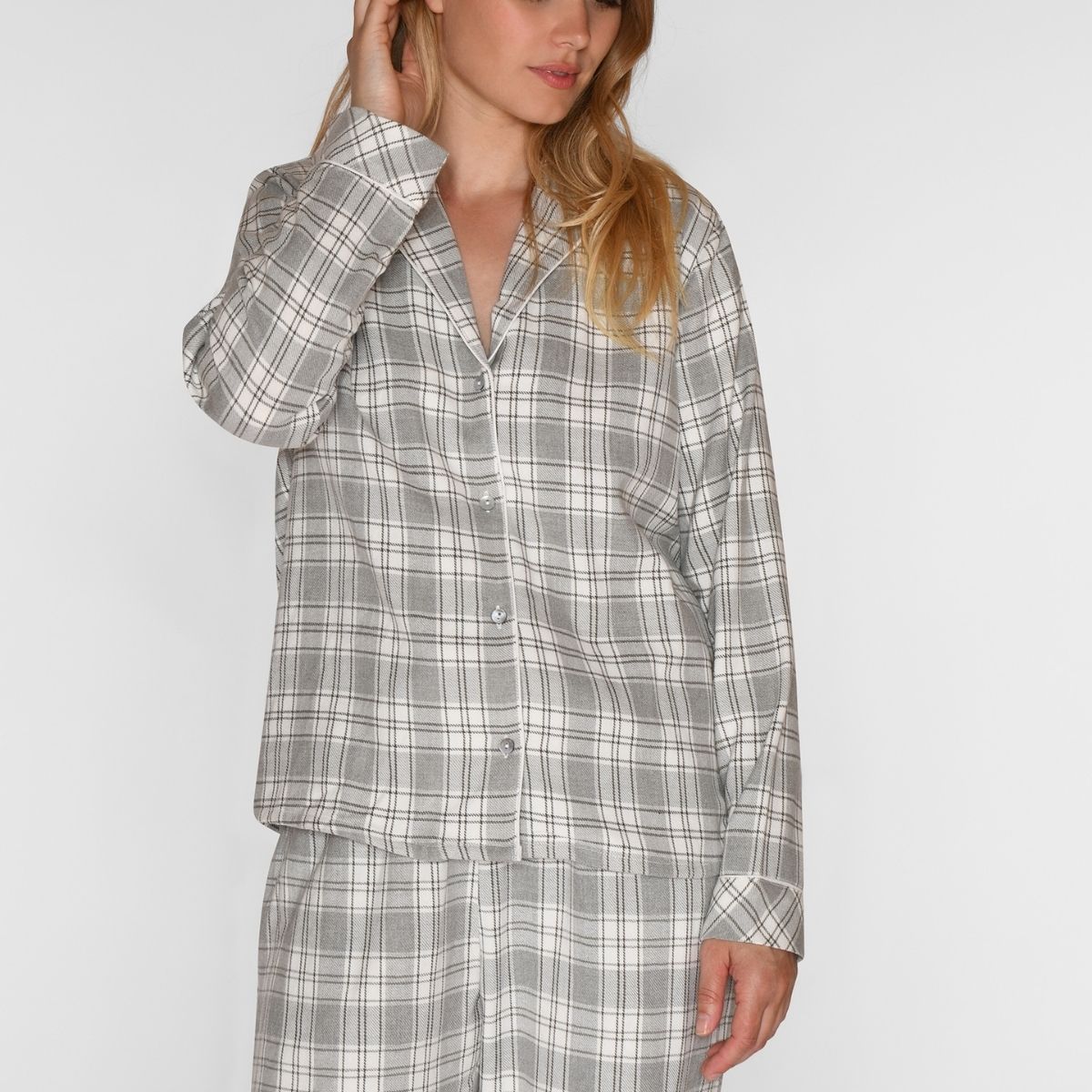 CCDK Helga pyjamas, creme - 62060 - 9019 - Grey Melange Check