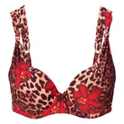 LingaDore Leopard Flower Shine bikini top med bøjle, leopard - 8201BT - 340 - Leopard Flower
