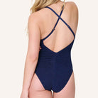 LingaDore A Touch Of Gold Shine badedragt uden bøjle, blå - 8216SS - 353 - Admiral Blue