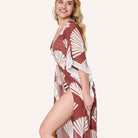 LingaDore Summer Stripes kimono, rød - 8218P-1 - 354 - Sable Stripe