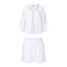 LingaDore Ibiza Vibes t-shirt- og shorts-sæt, hvid - 8223 - 01 - White