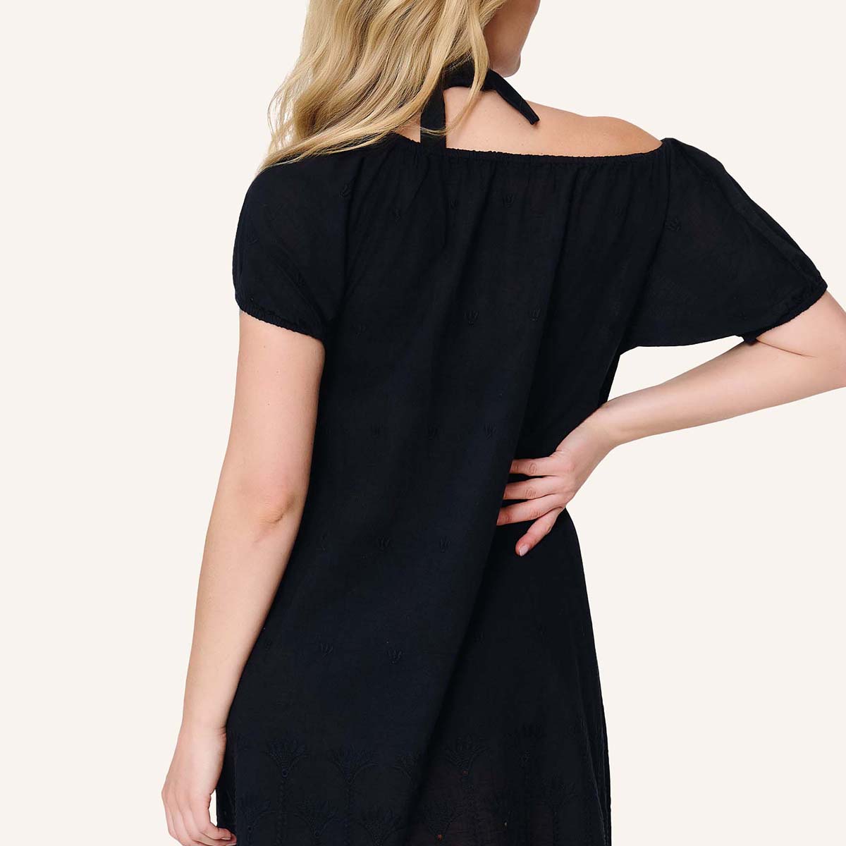 LingaDore Cotton Comfy strandkjole, sort - 8226 - 02 - Black