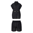 LingaDore Comfy days t-shirt- og shorts-sæt, sort - 8233 - 02 - Black