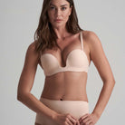 Bye Bra Deep stropløs plunge-BH, beige - LBDPSB - Beige - Beige