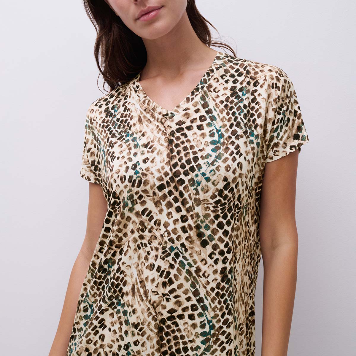 Femilet Loraine natkjole, multi - FNALW0 - D88 - Reptile Print